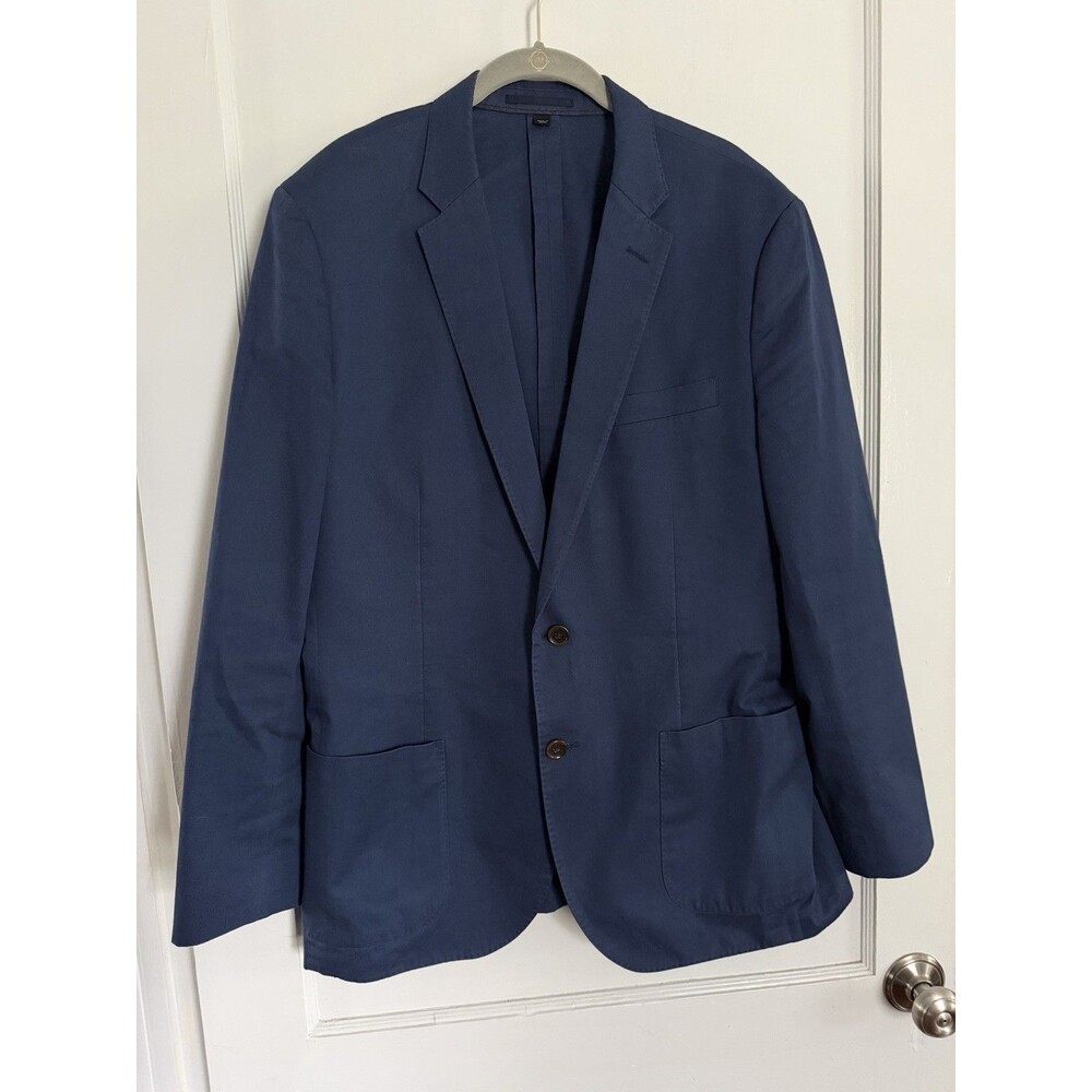 J Crew Ludlow Blazer 42R Navy Blue Larusmiani Italian Cotton 2 Button Sport Coat